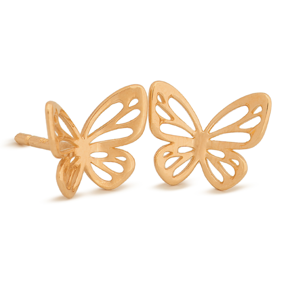 گوشواره طلا میخی پروانه E498