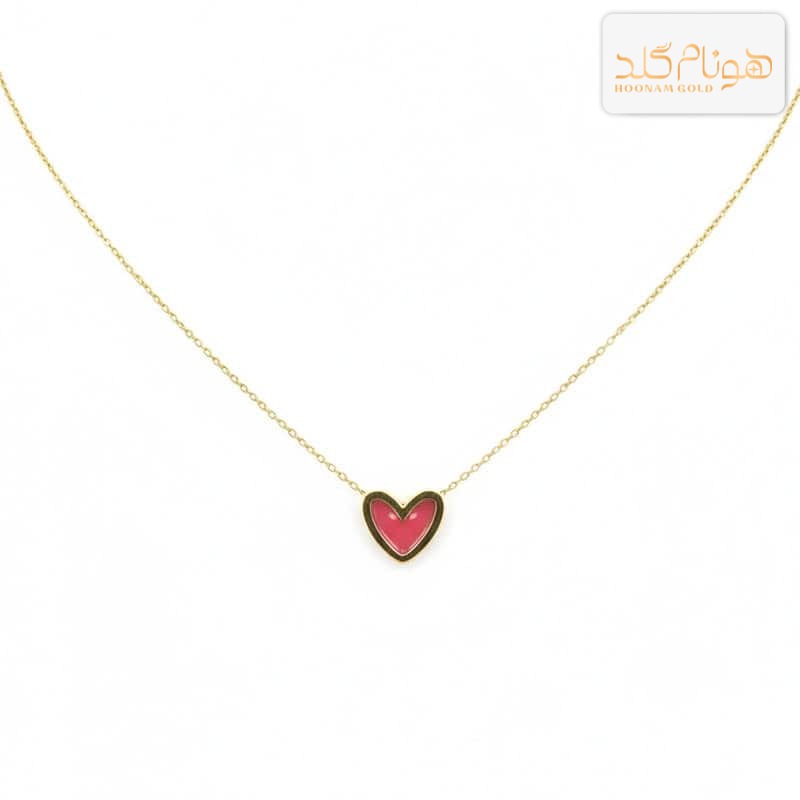 گردنبند طلا زنجیری قلب رنگی A002