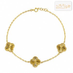 دستبند طلا ونکلیف سه گل B723