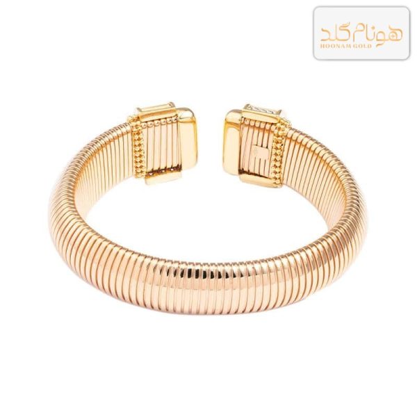 بنگل طلا فنری نگین دار BA57