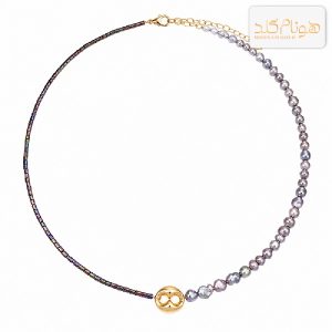 گردنبند طلا آویز مهره بافت CH415