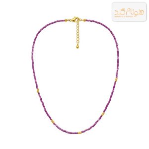 گردنبند طلا آویز مهره بافت CH422
