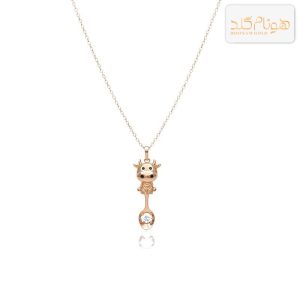گردنبند طلا آویز گاو قاشق سوار CH458