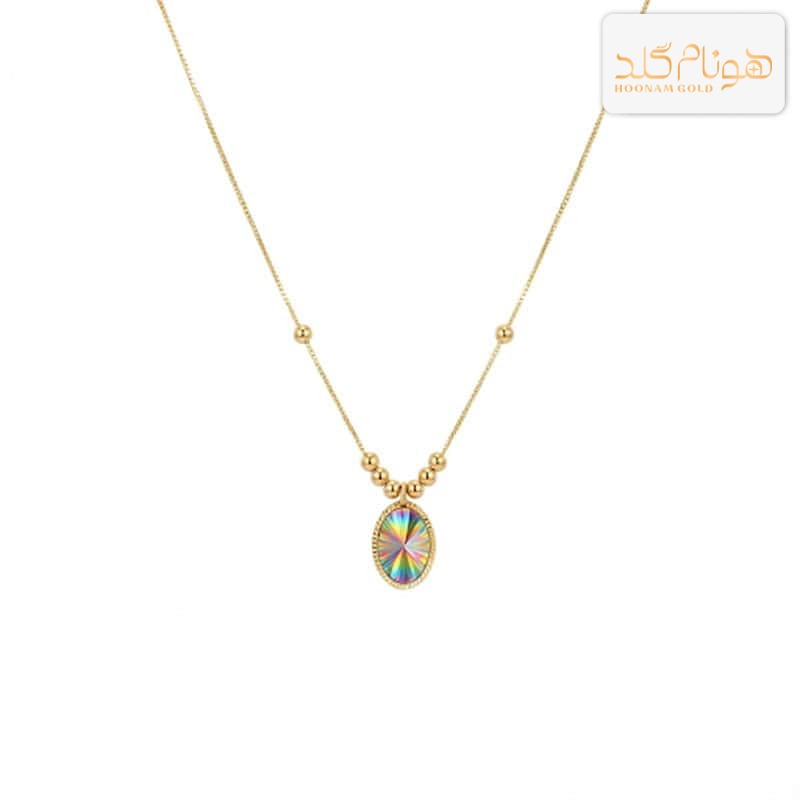 گردنبند طلا آویز طلوع رنگی CH637