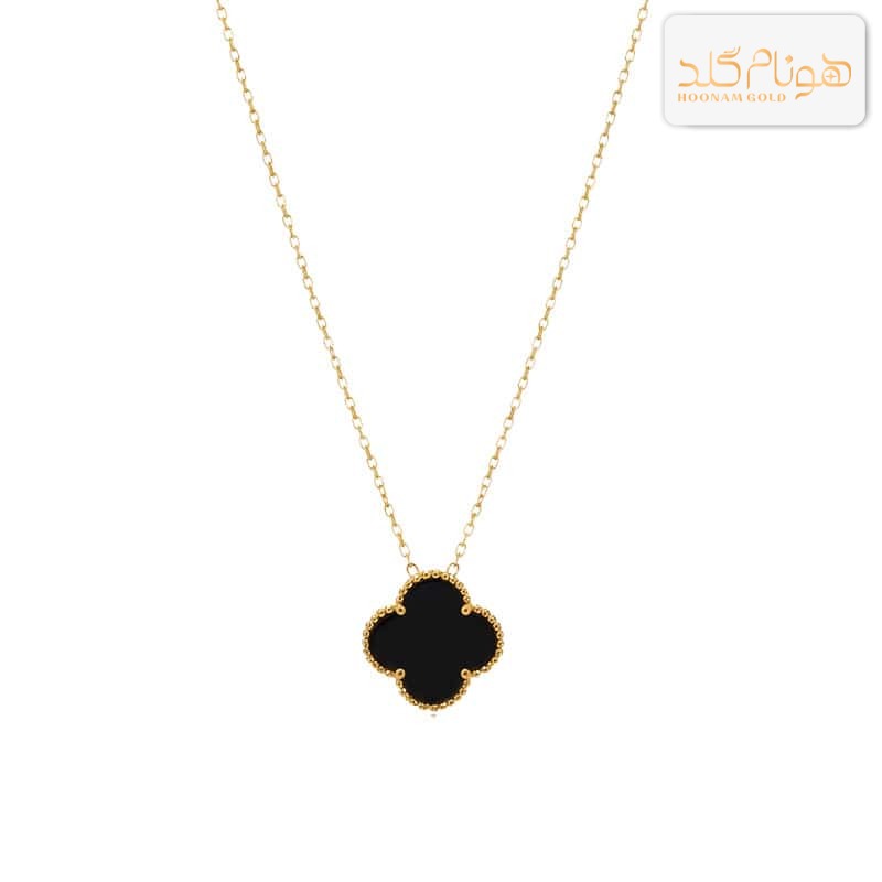 گردنبند طلا آویز ونکلیف مشکی CH643