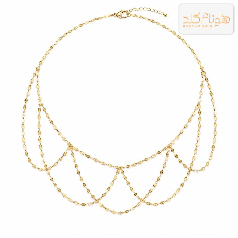 گردنبند طلا شرابه ای CH647