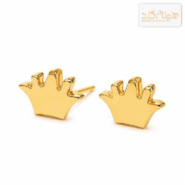 گوشواره طلا میخی تاج E103