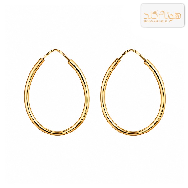 گوشواره طلا حلقه ای مفتولی بیضی E117
