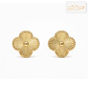 گوشواره طلا ونکلیف تراشدار توپی E140