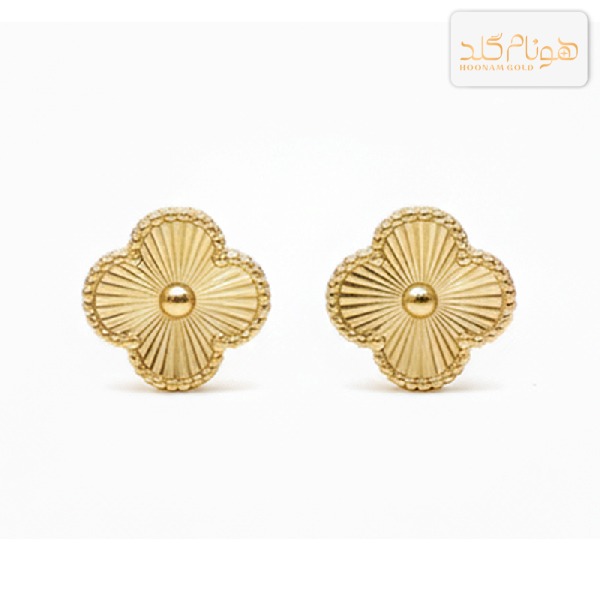 گوشواره طلا ونکلیف تراشدار توپی E140