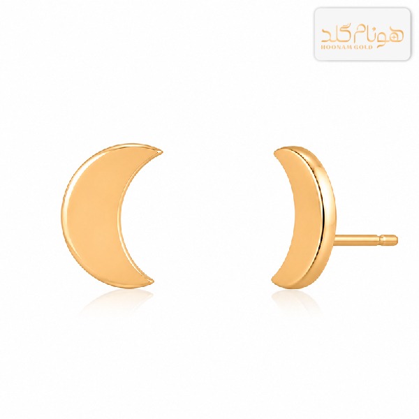 گوشواره طلا میخی ماه آینه ای E159