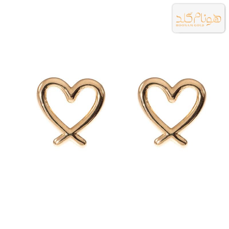 گوشواره طلا میخی قلب فانتزی E176