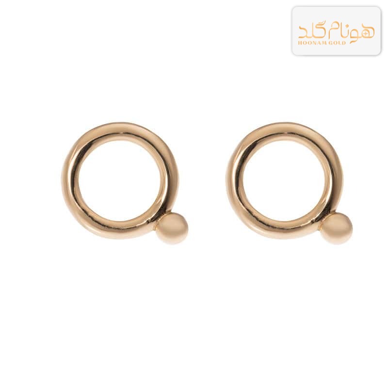 گوشواره طلا میخی دایره دنباله دار E188