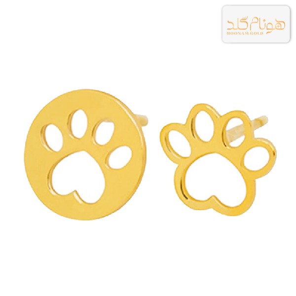 گوشواره طلا میخی رد پا E502