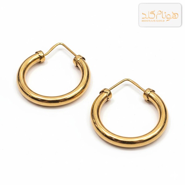 گوشواره طلا آیینه ای حلقه ای متوسط E508