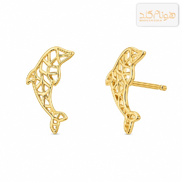 گوشواره طلا میخی دلفین E548