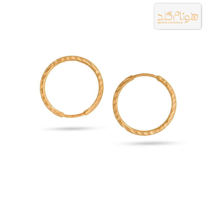 گوشواره طلا حلقه ای تراش E617