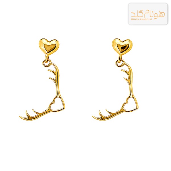 گوشواره طلا آویز گوزن E721