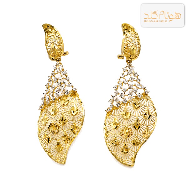 گوشواره طلا آویز پالما E755