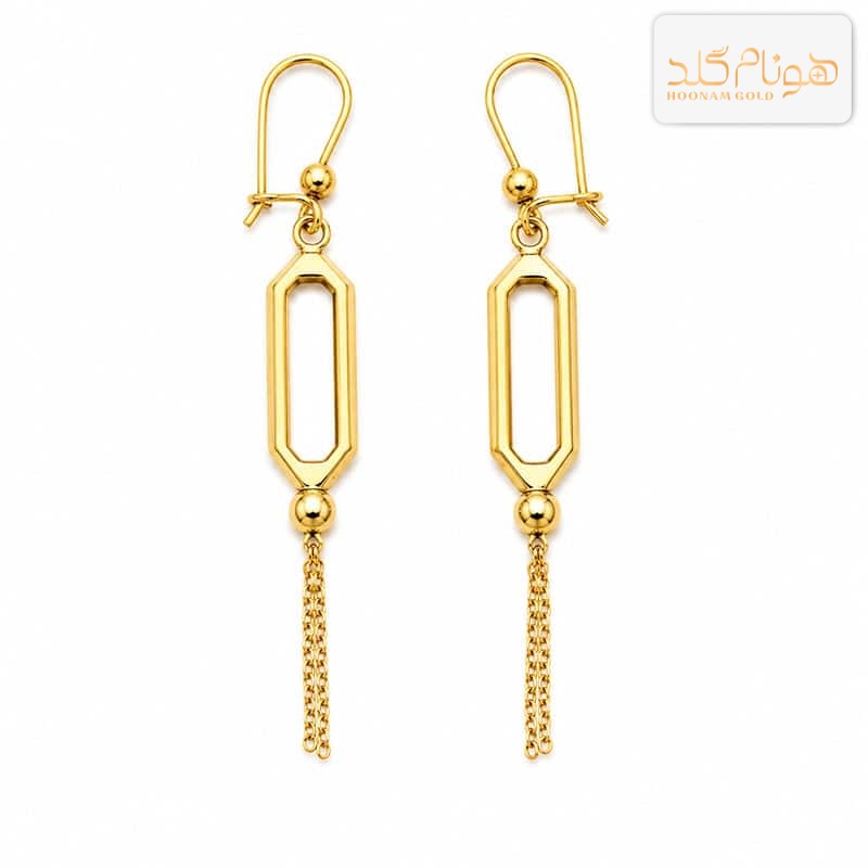 گوشواره طلا آویز گلباز E774