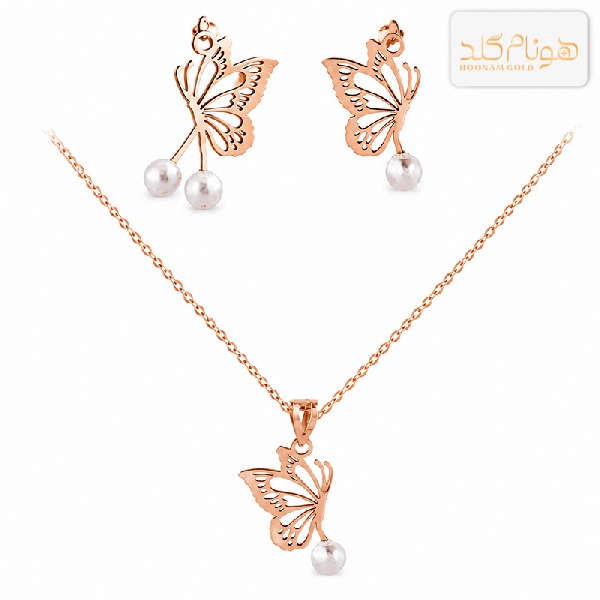 نیمست طلا پروانه مرواریدی HS440