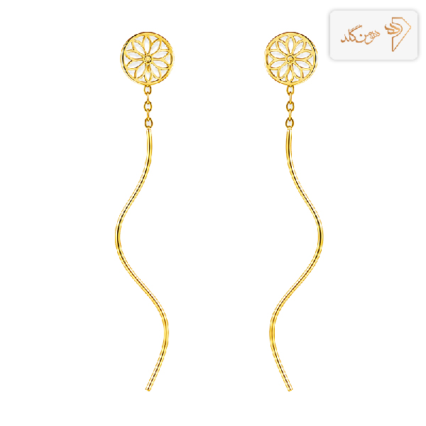 گوشواره طلا کرلی گل E836