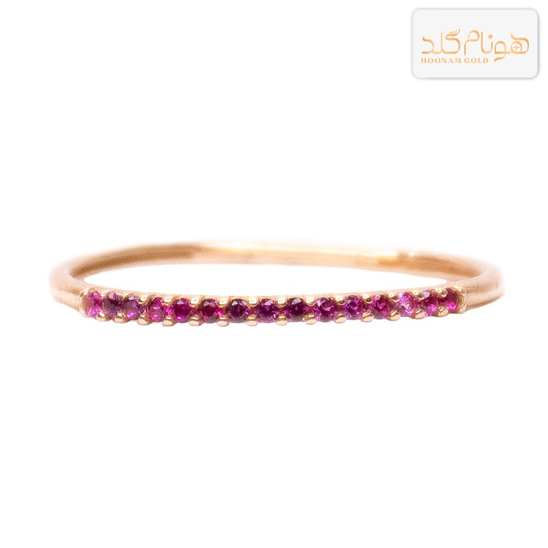 انگشتر طلا مینیمال نگیندار سرخ R125