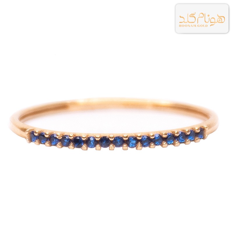 انگشتر طلا مینیمال نگیندار سرمه ای R129