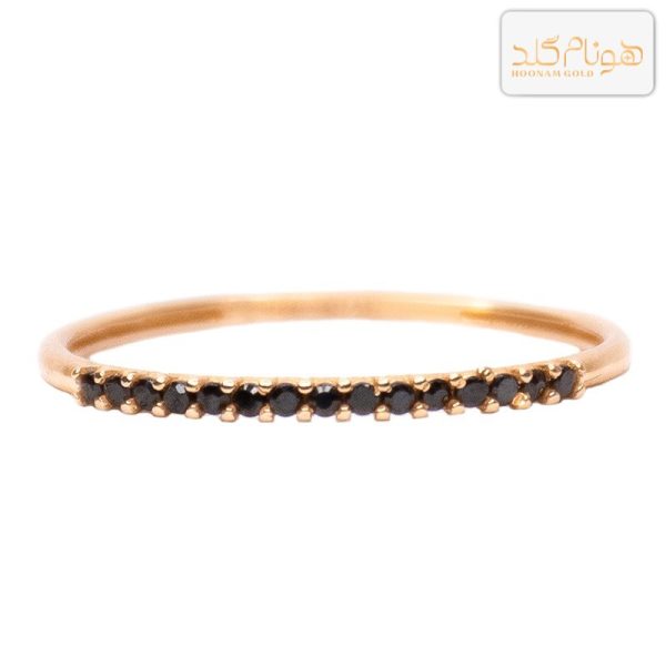 انگشتر طلا مینیمال نگیندار مشکی R136