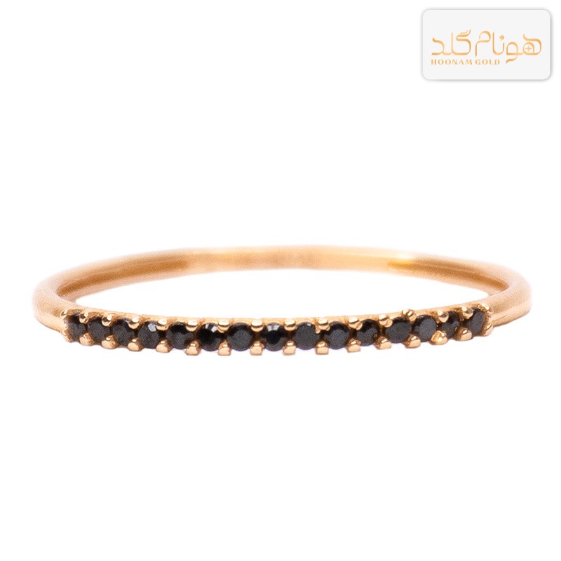 انگشتر طلا مینیمال نگیندار مشکی R136