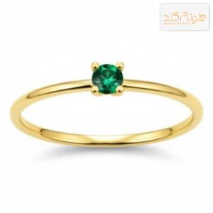 انگشتر طلا تک نگین سبز R762