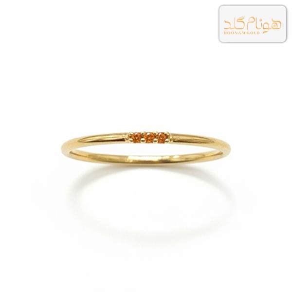انگشتر طلا زنانه سه نگین نارنجی R765