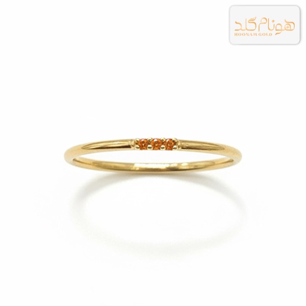 انگشتر طلا زنانه سه نگین نارنجی R765