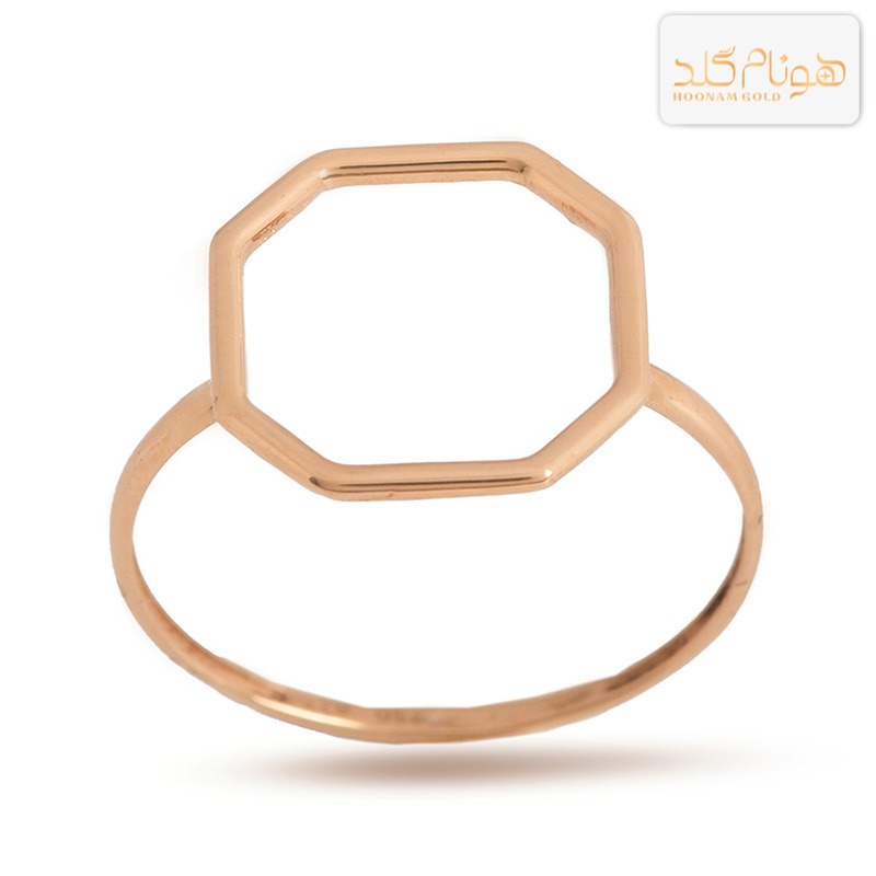انگشتر طلا مینیمال 6 ضلعی R804