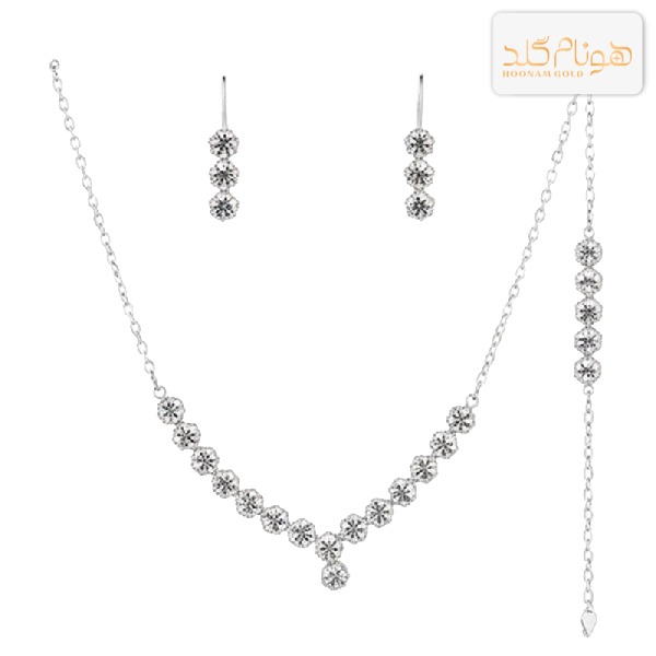 سرویس طلا زنانه تراش طرح گل S434
