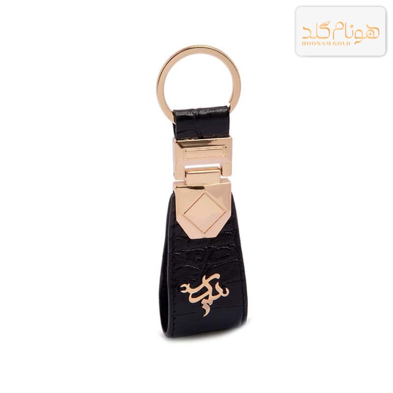 جاسوییچی پلاک دار طلا چرم پدر BC30