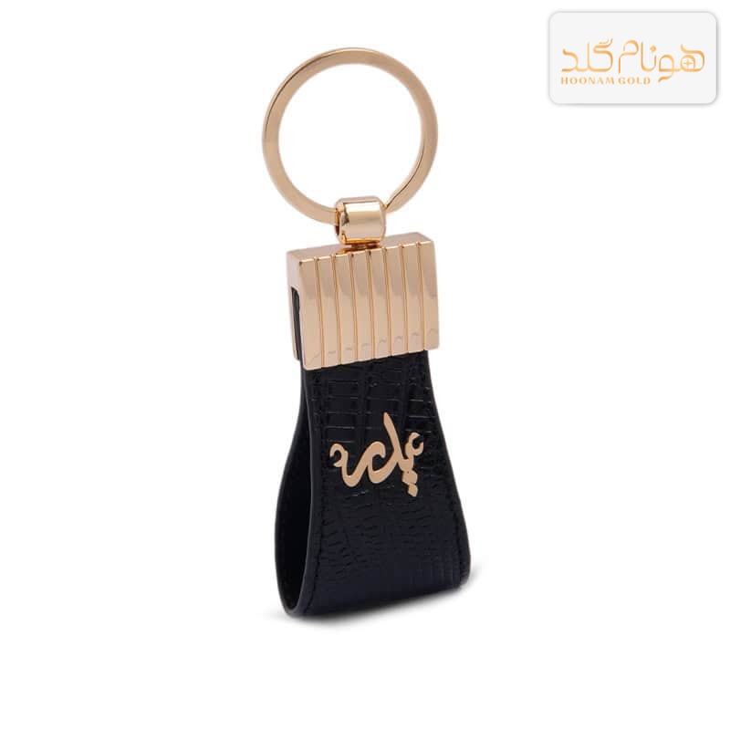 جاسوییچی طلا پلاک دار چرم پدر BC31