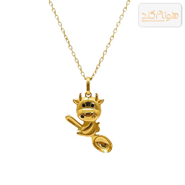 گردنبند طلا گاو قاشق سوار CH438