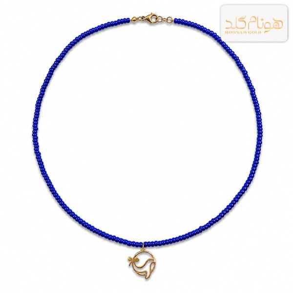 گردنبند طلا آویز مهره بافت دلفین CH670