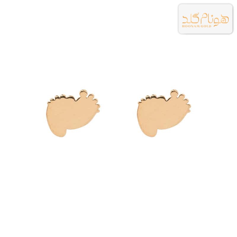 گوشواره طلا میخی رد پا E312