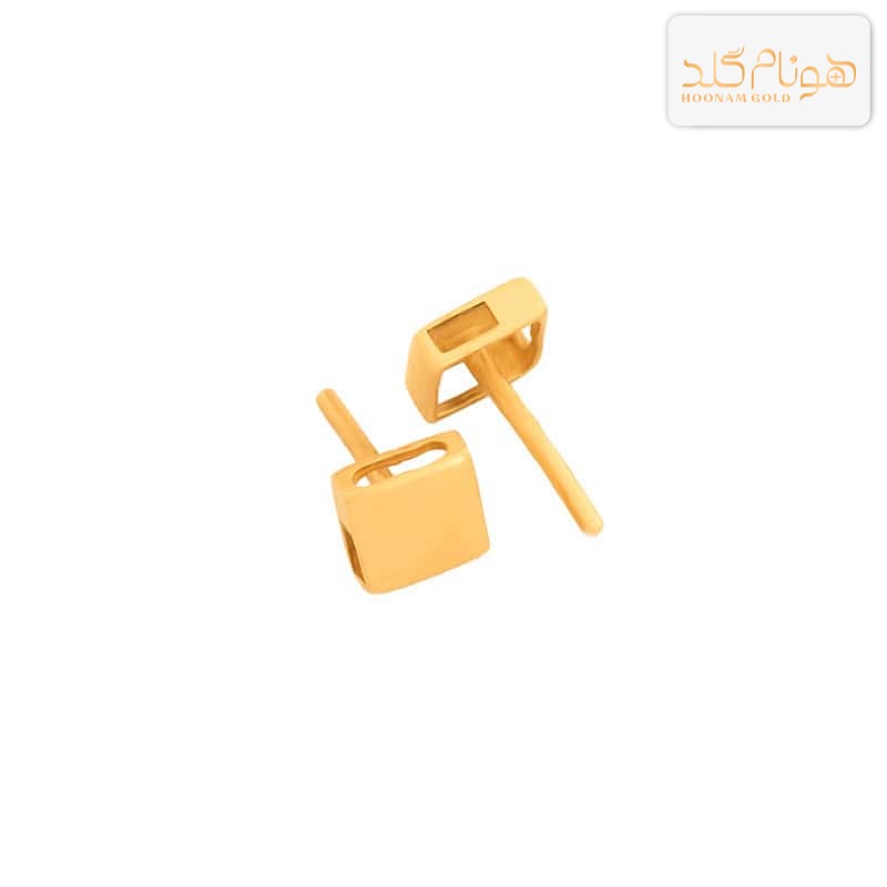 گوشواره طلا مربع آینه ای E621