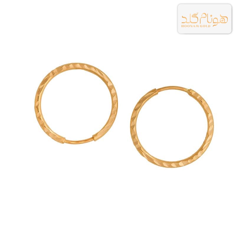 گوشواره طلا حلقه ای تراش بزرگ E622