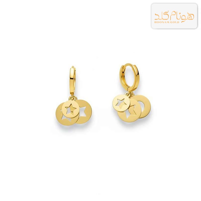 گوشواره طلا حلقه ای ستاره E623