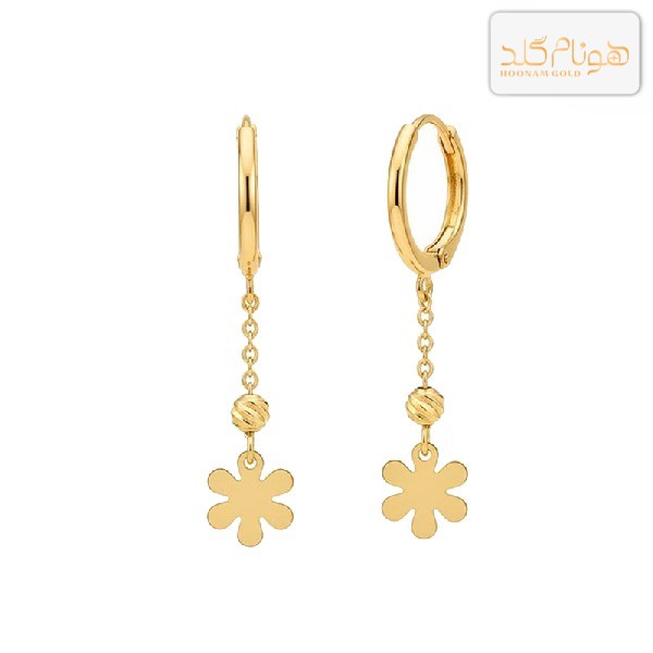 گوشواره طلا آویز گل E631