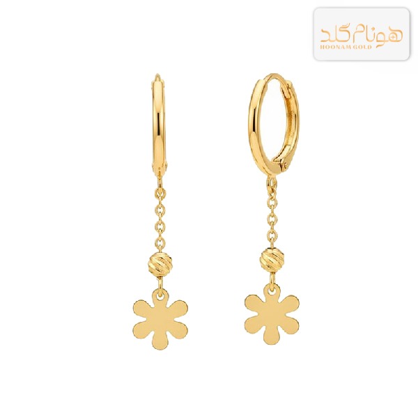 گوشواره طلا آویز گل E631