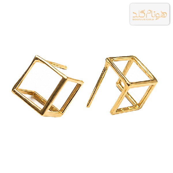 گوشواره طلا میخی مکعب E636