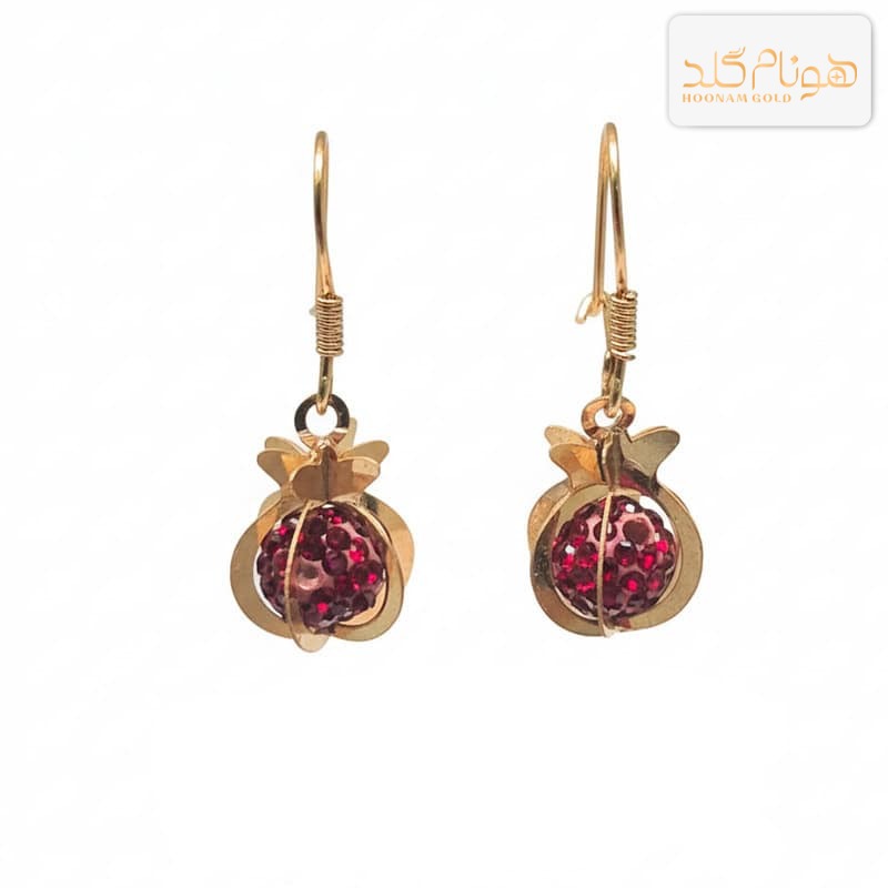 گوشواره طلا آویز انار E691