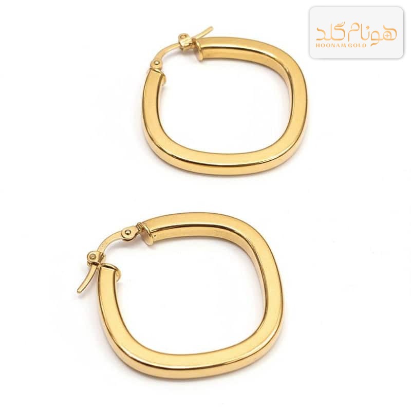 گوشواره طلا حلقه ای مربع E701