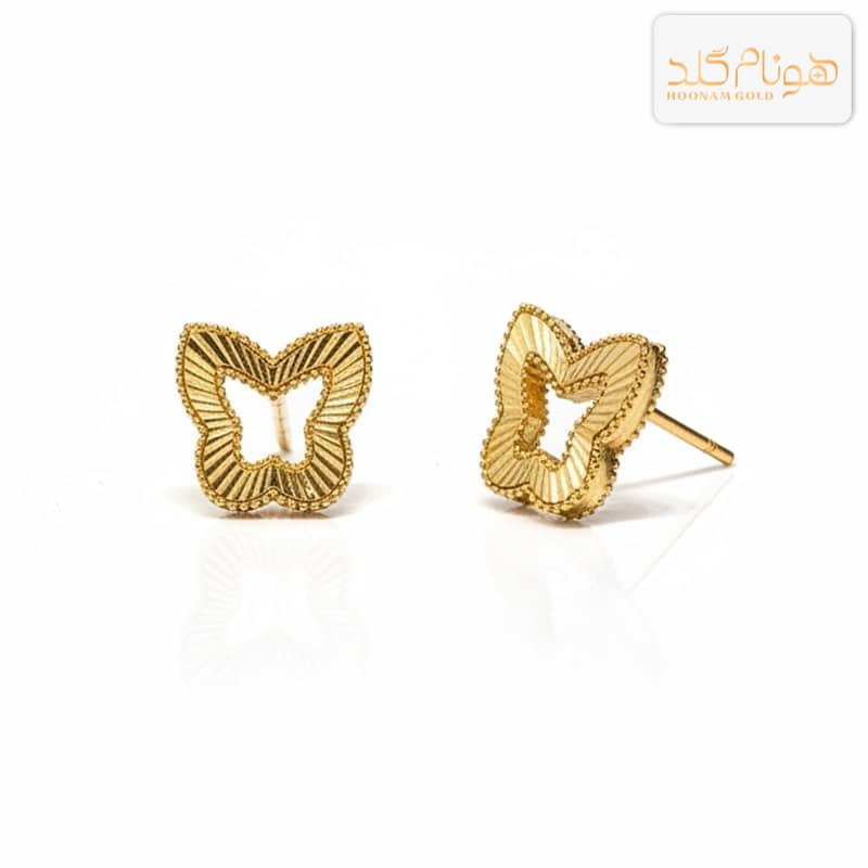 گوشواره طلا میخی پروانه E705