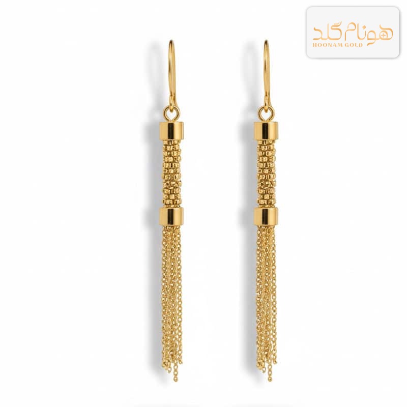 گوشواره طلا آویز خودکاری E717